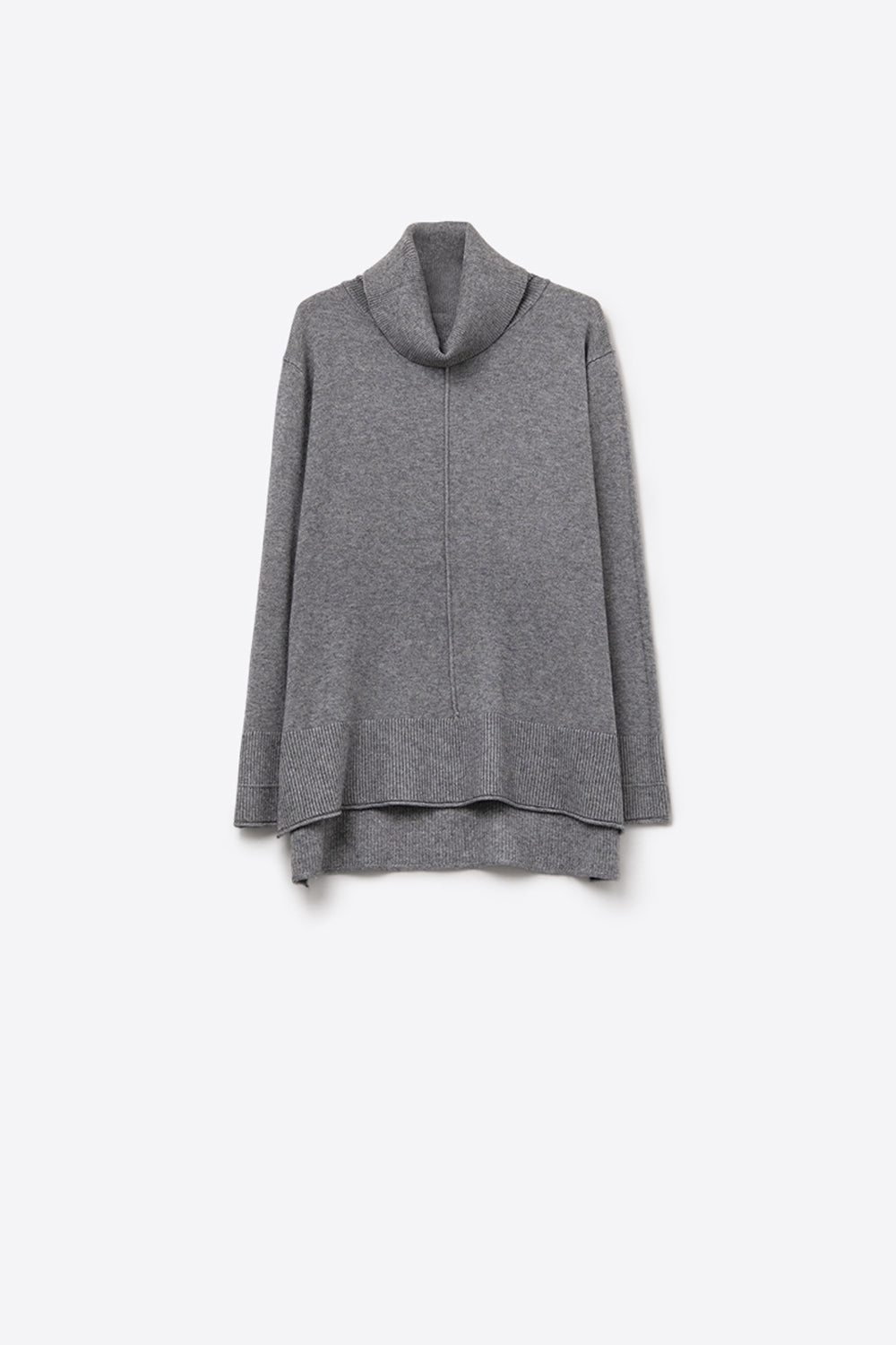 Oversized Roll Neck Sweater in Gray -