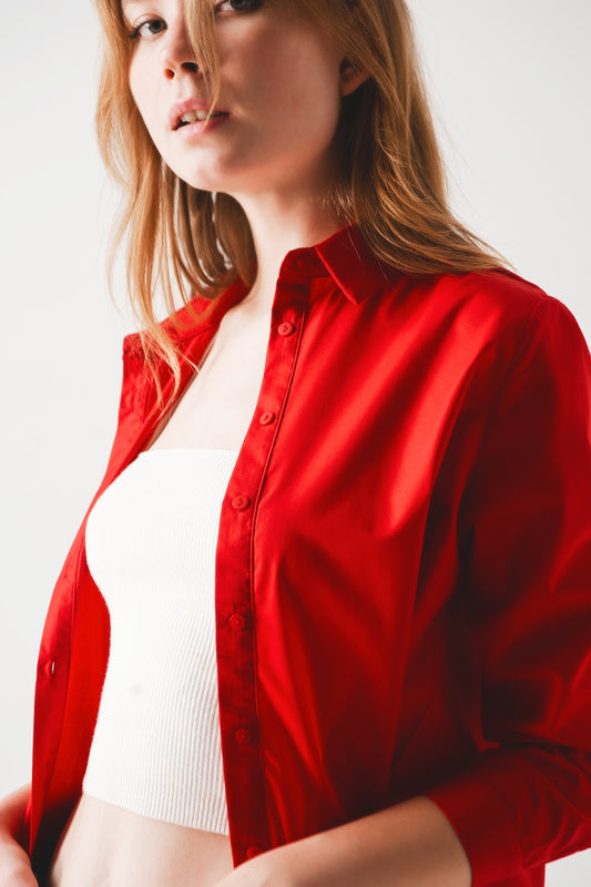 Oversized shirt in bold red - Shirts