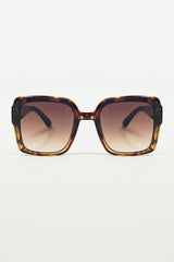 Oversized square Cat Eye Sunglasess in Brown
