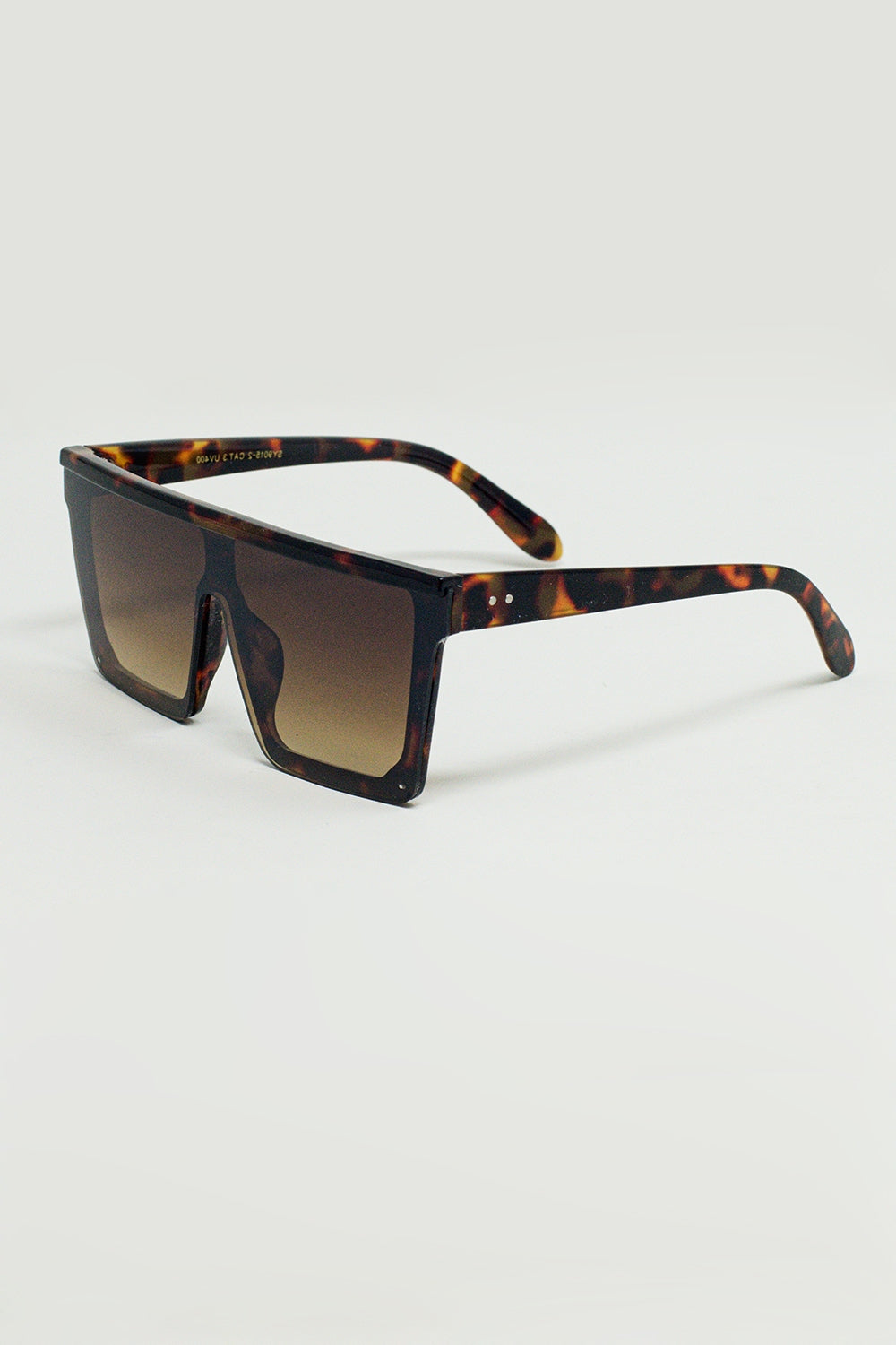 Oversized Squared 70´s Sunglasses in Brown - Sunglasses