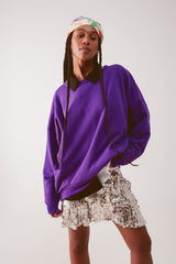 Sweat-shirt oversize violet