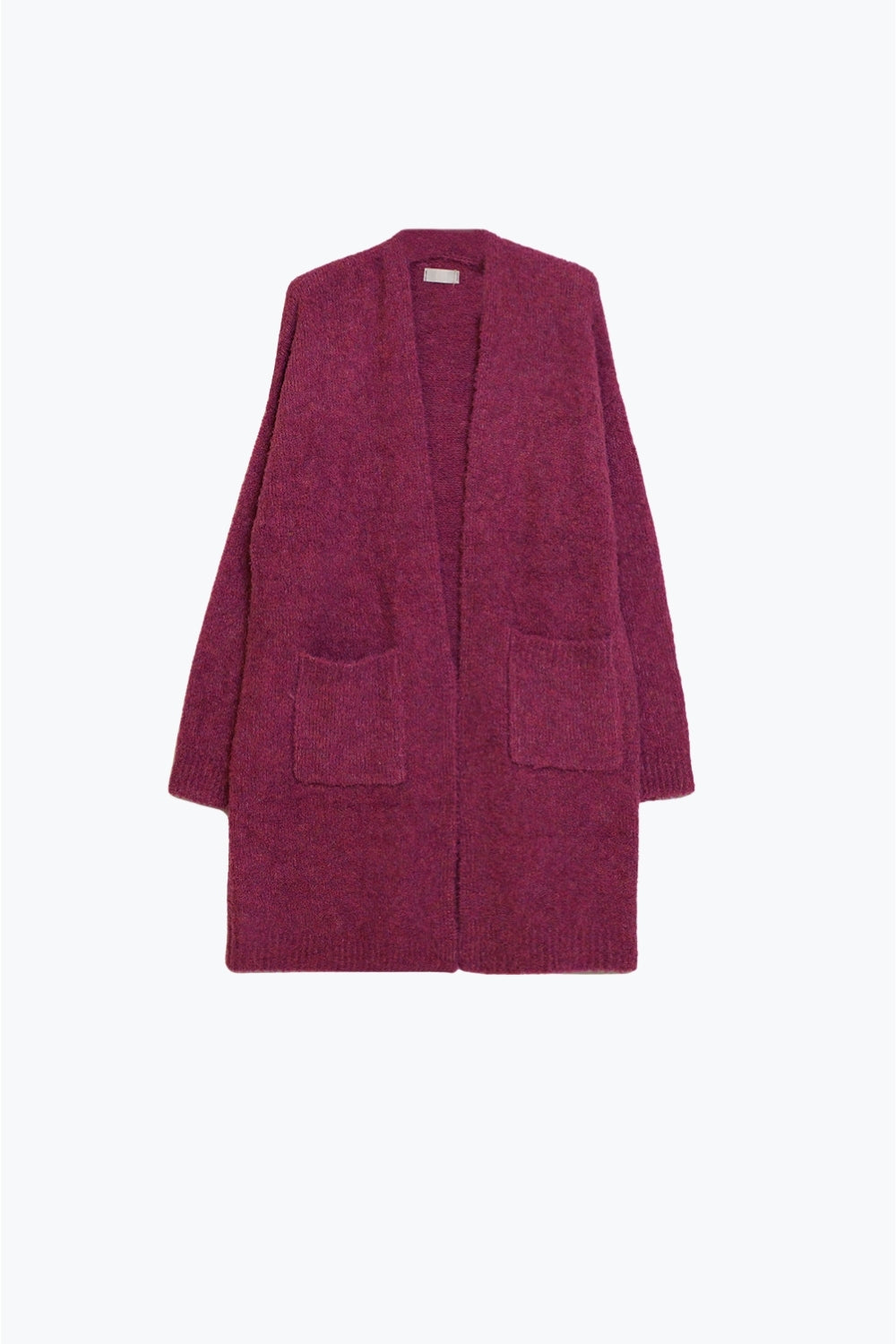 Oversized thick terry knit cardigan in fucsia - Cardigans