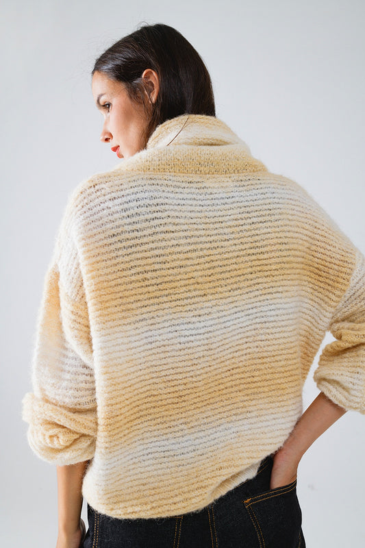 Oversized Turtleneck Comfy Sweater in Warm Neutral Tones - Jumpers