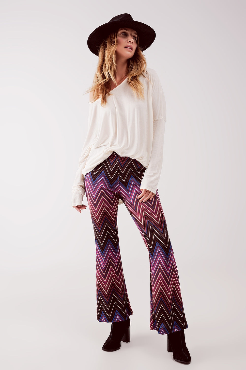 Pants in fuchsia geo print - Pants