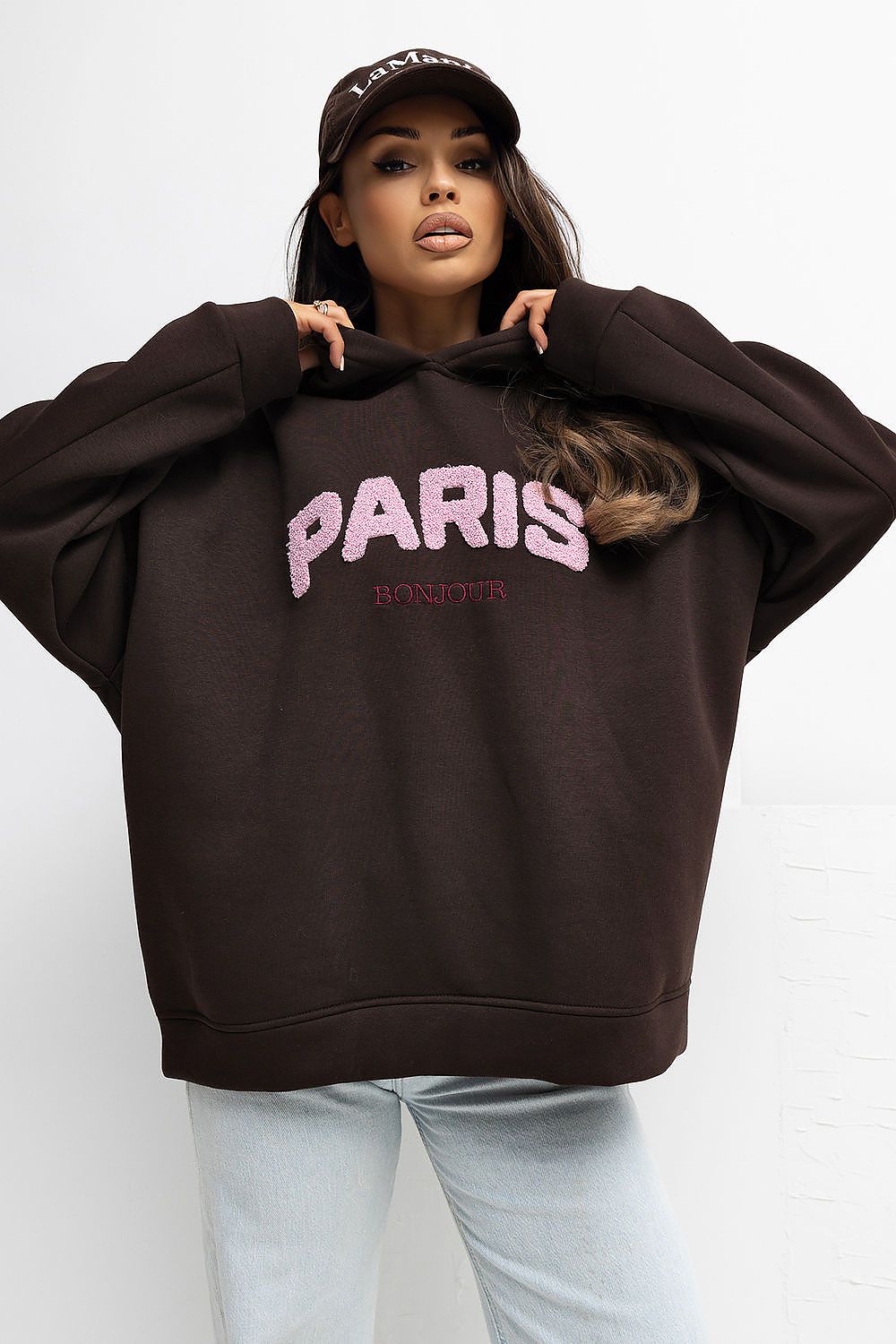 Paris Print Sweatshirt for Women - Trendy Style brown one-size-fits-all - Sweaters