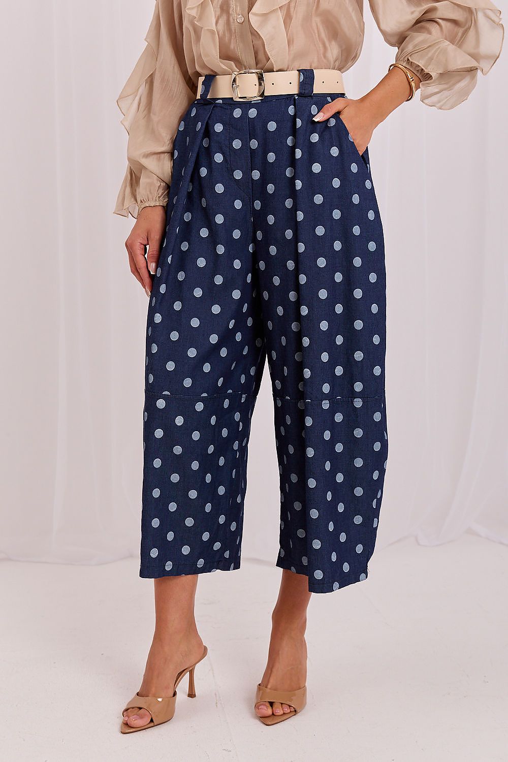 Polka Dot Pattern Culottes Women's Trousers