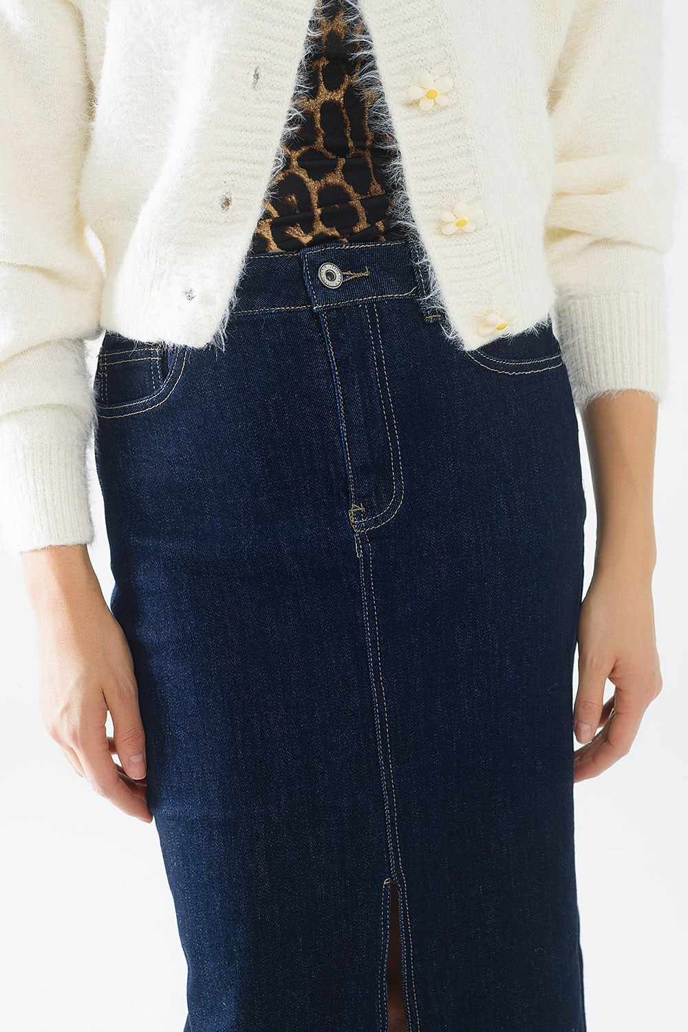 pencil denim skirt in dark wash - Skirts