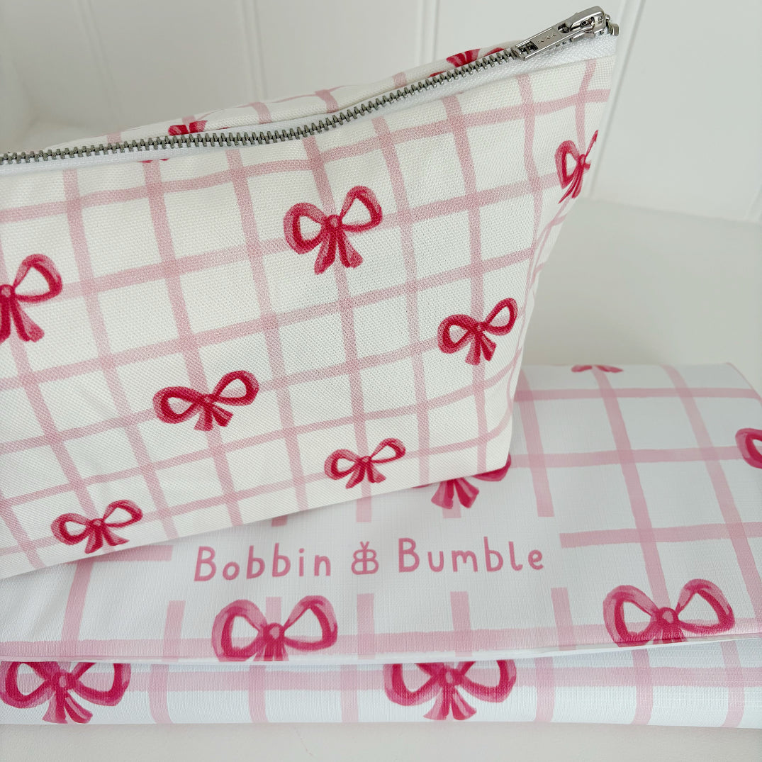 Nappy Wallet - Pink Bows - Baby & Toddler