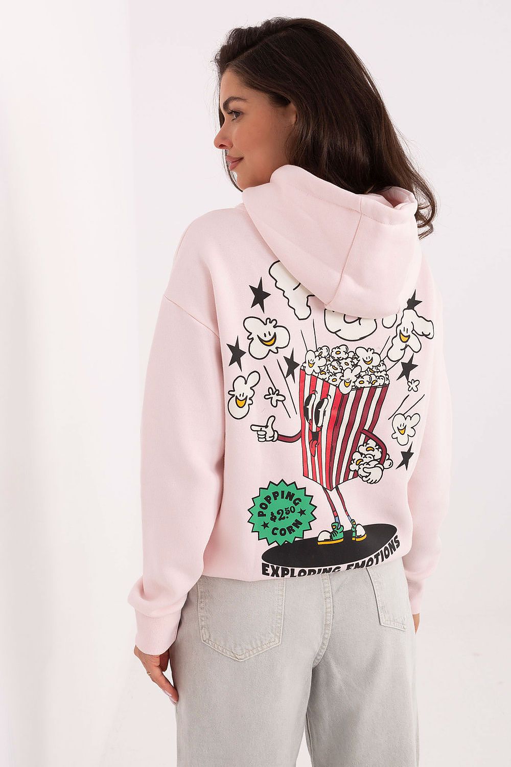 Women's Pink Graphic Sweater Hoodie - Sweaters