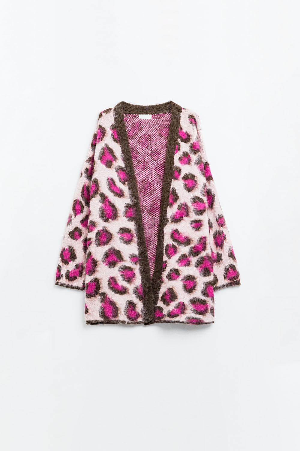 Pink Leopard print cardigan with wool - Cardigans