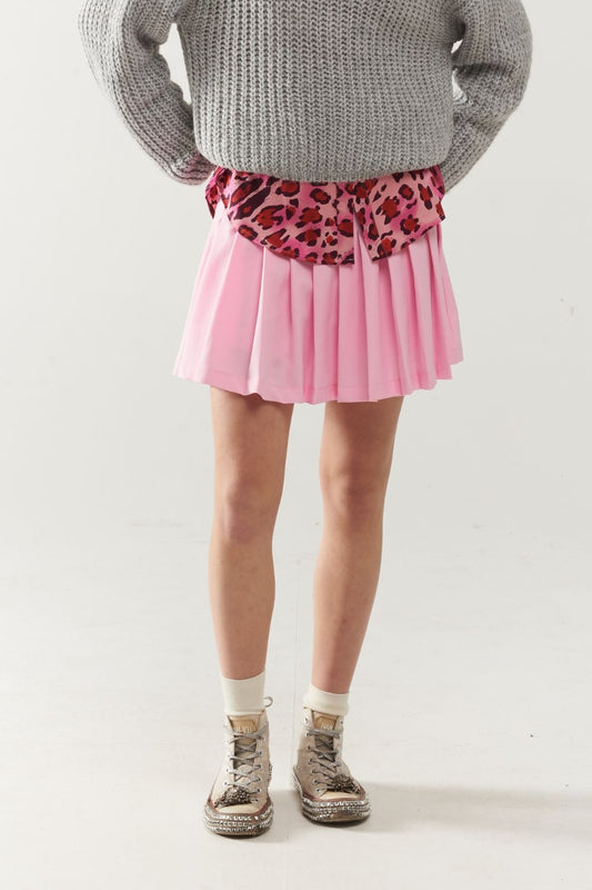 pink pleated mini skirt - Skirts