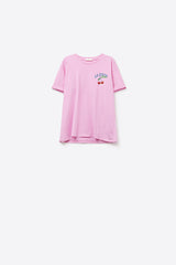 T-shirt rosa com estampado da La Cerise Market Saint-Tropez