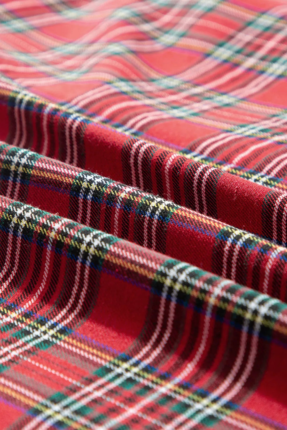 Plus Size Plaid Collared Neck Top and Pants Lounge Set - Pyjama Set