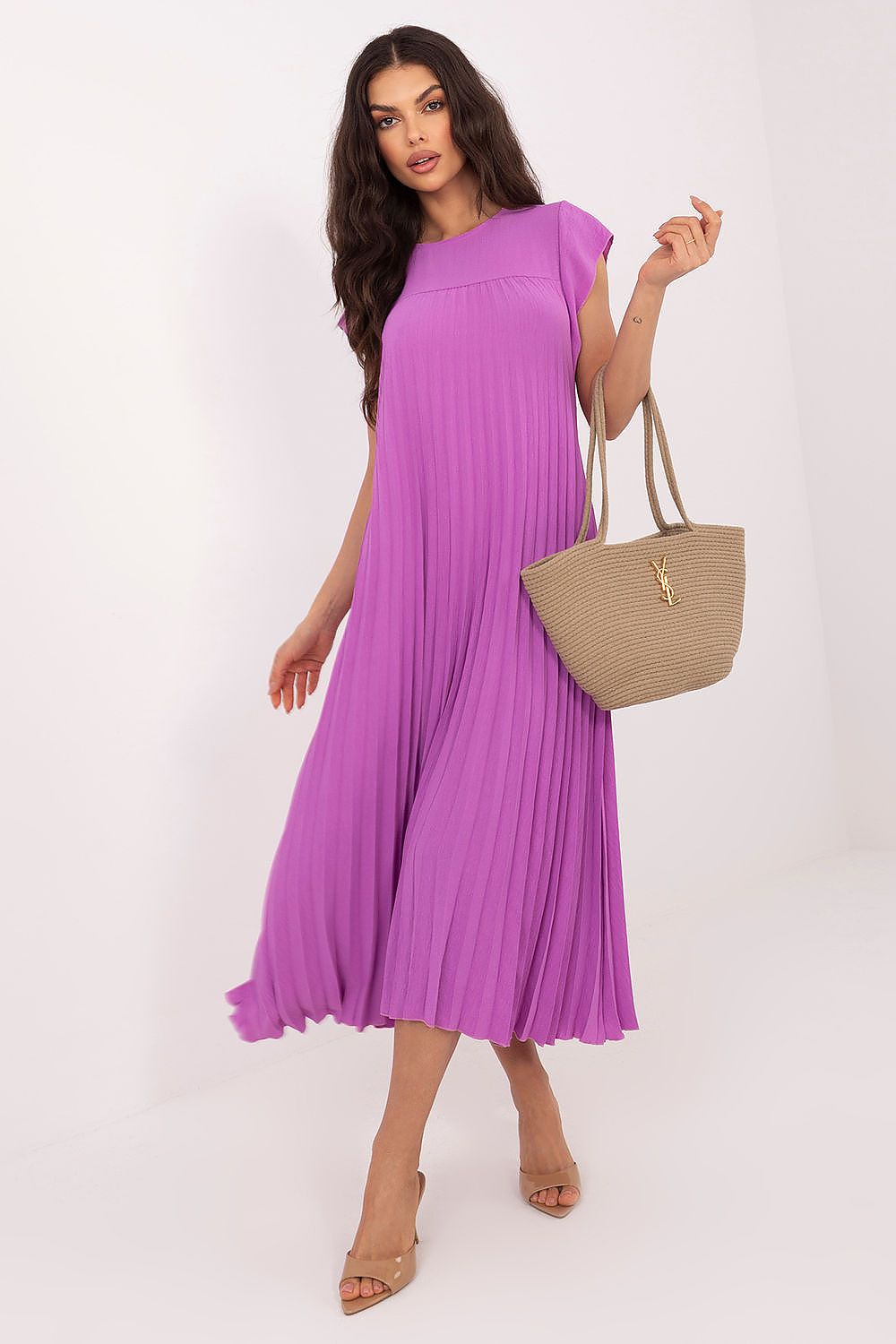 Rue Paris Pleated Daydress in Vibrant Colors