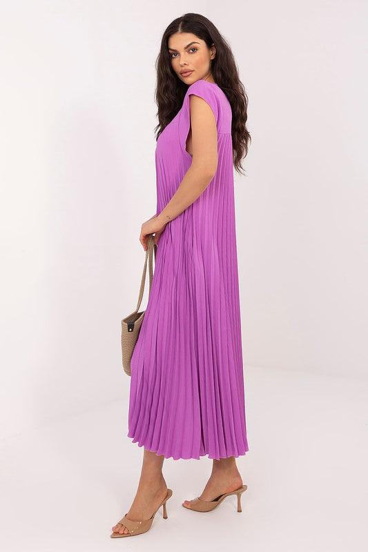 Rue Paris Pleated Daydress in Vibrant Colors - Dresses