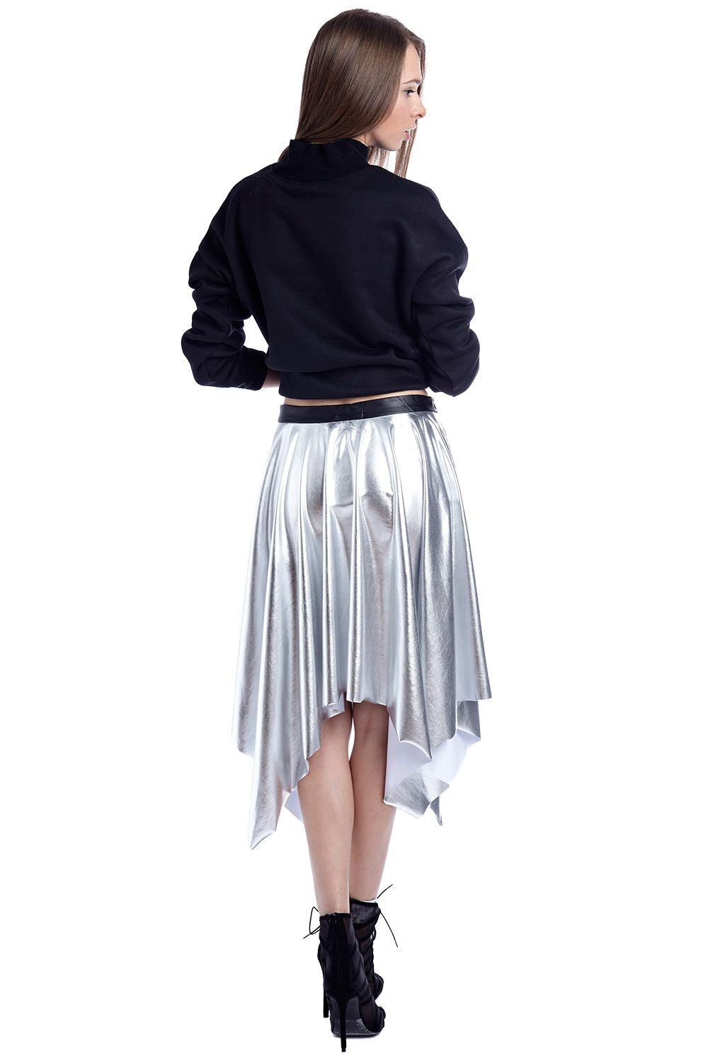 Silver Pleated Mini Skirt for Trendy Fashion Looks - Skirts