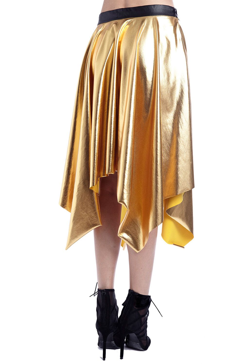 Pleated golden pleated Skirt for Trendy Fashion Outfits - Skirts