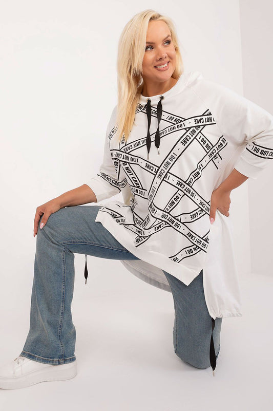 Relevance Plus Size Casual Sweatshirt with Print beige one-size-fits-all -