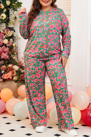 Plus Size Printed Loungewear Set for Comfort