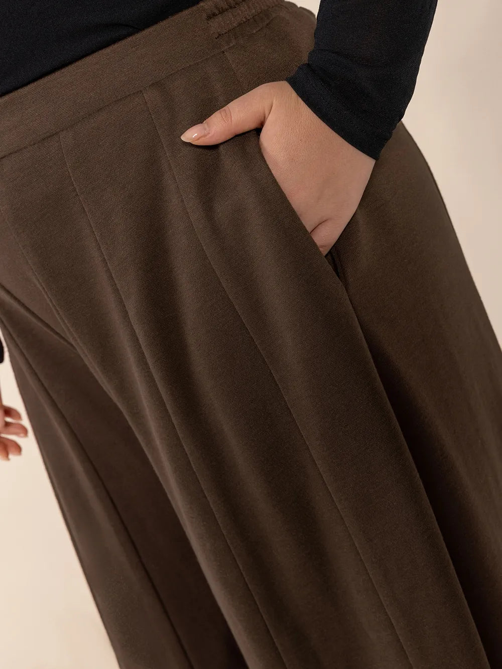 Plus Size Wide Leg Pants with Pockets - Trousers