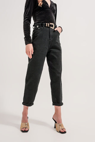 Pocket detail jeans in black