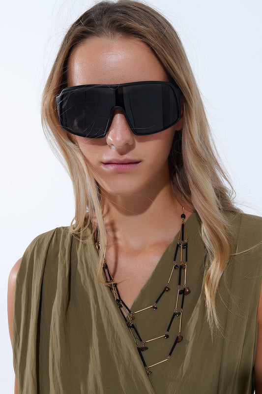 Polarized Sport Sunglasses in Black -