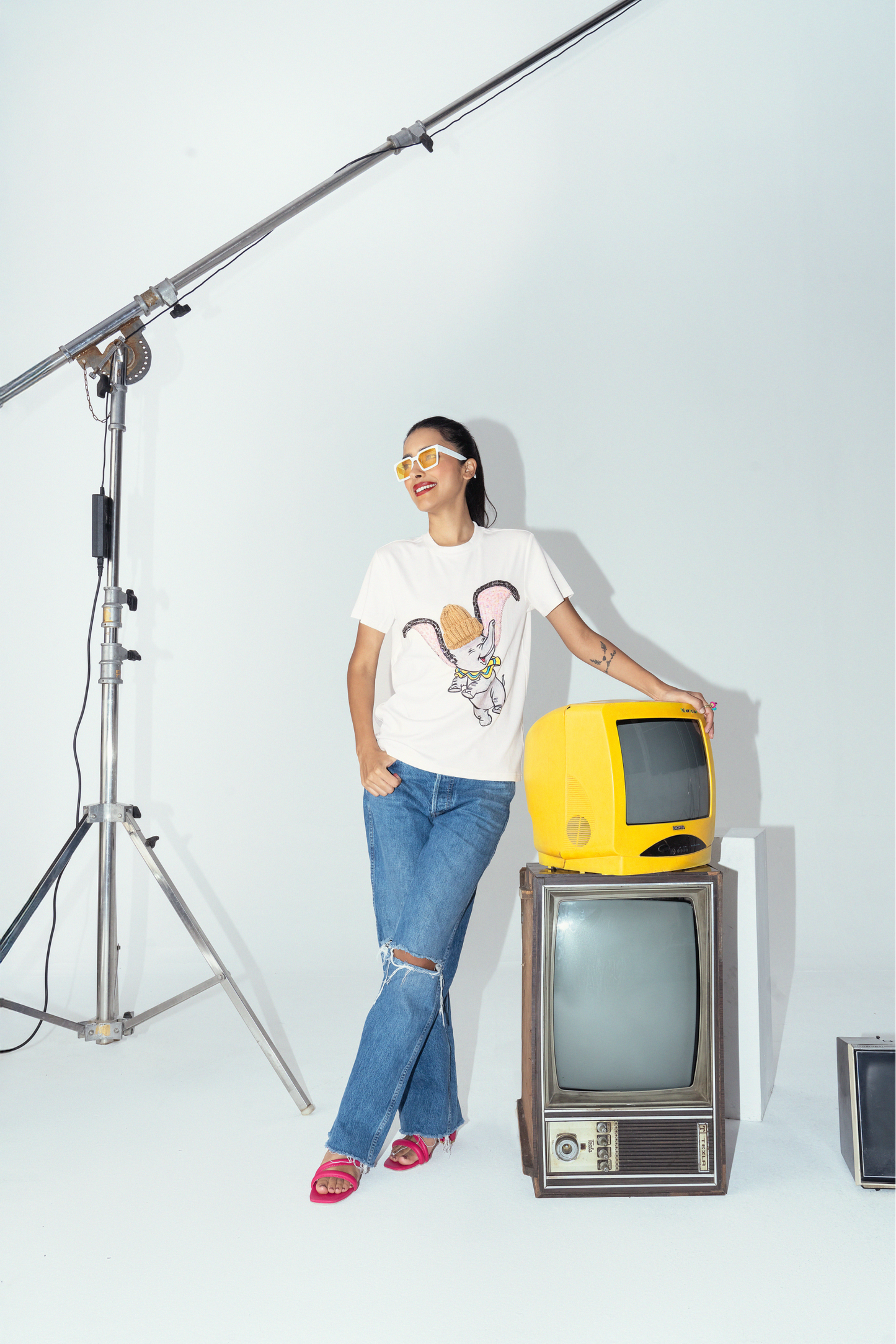 Pop Art Humpty Hand-Embroidered Cotton T-Shirt - T-Shirts