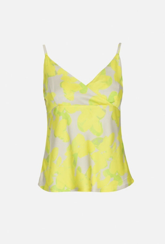 Print cami top in lemon yellow - Cami Tops
