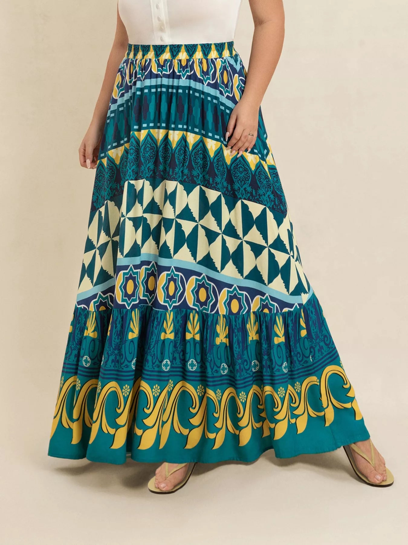 Printed Maxi Skirt for Chic Summer Style - Skirts
