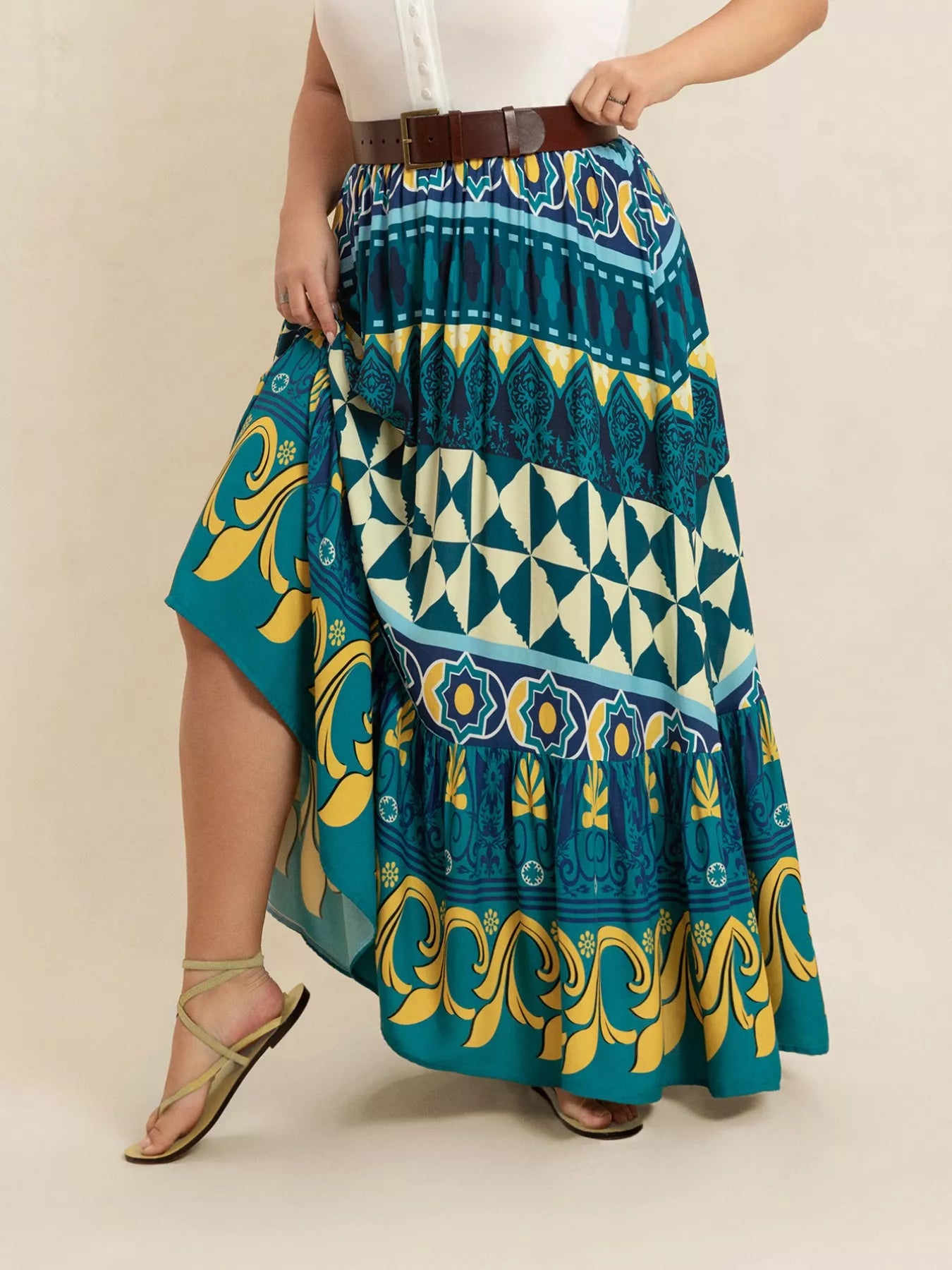 Printed Maxi Skirt for Chic Summer Style - Skirts