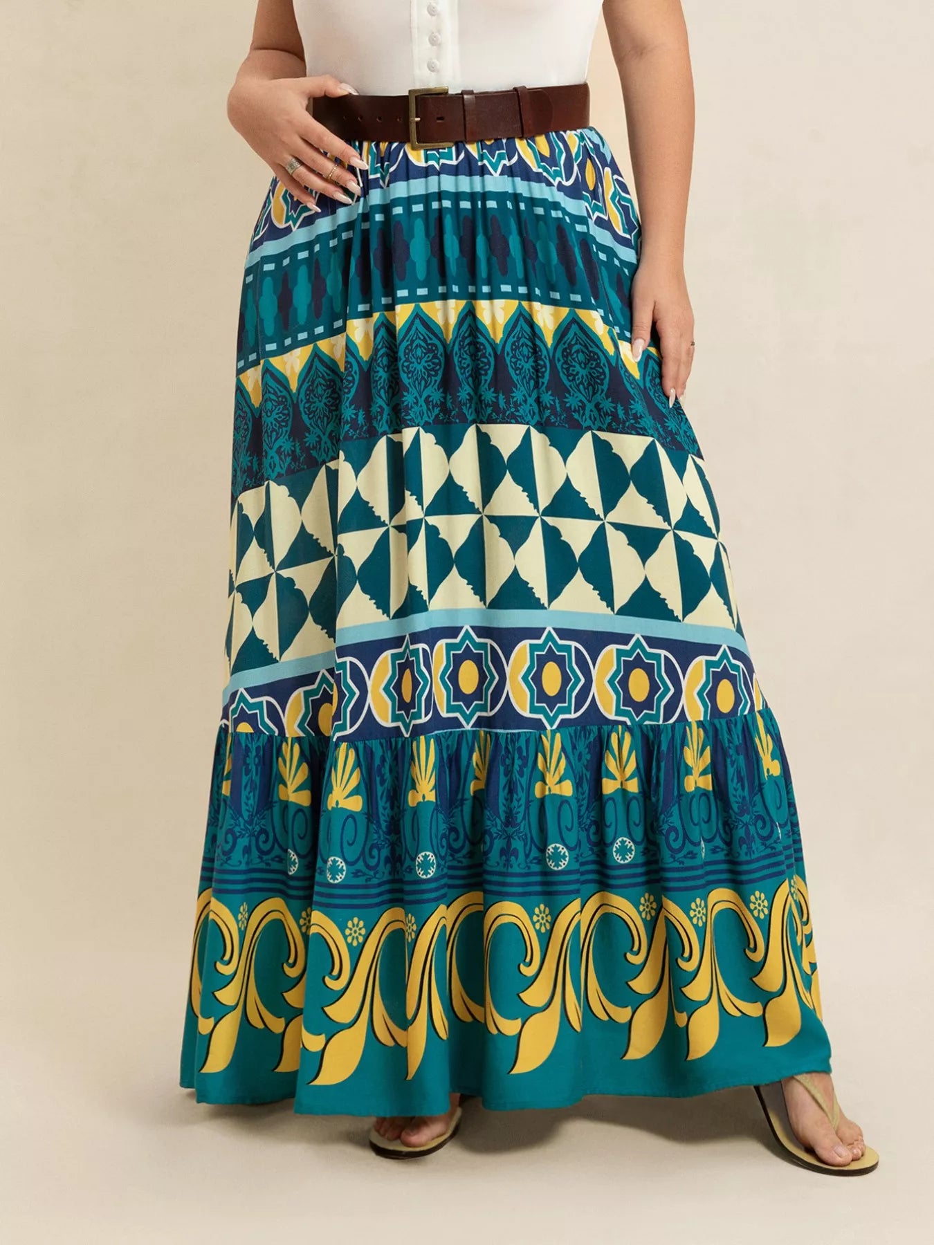 Printed Maxi Skirt for Chic Summer Style - Skirts