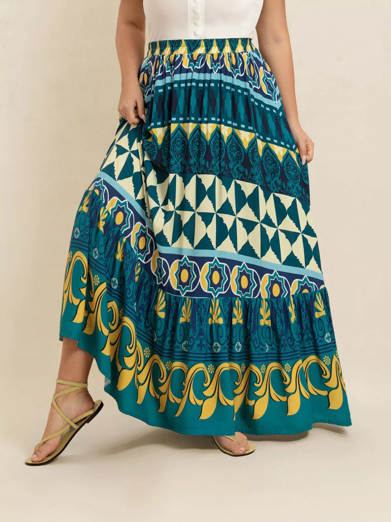Printed Maxi Skirt for Chic Summer Style - Skirts