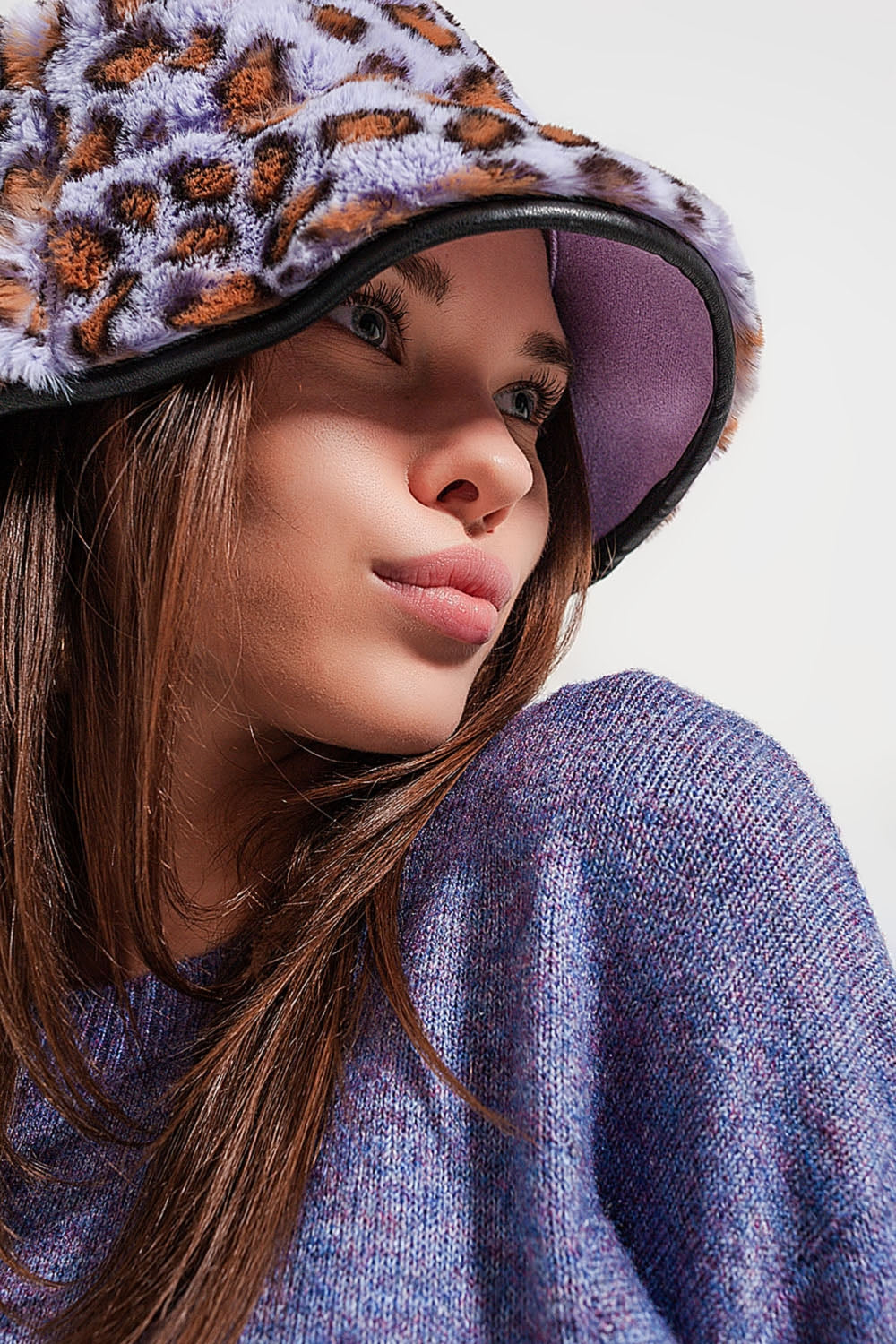 Purple bucket hat in animal print - Hats