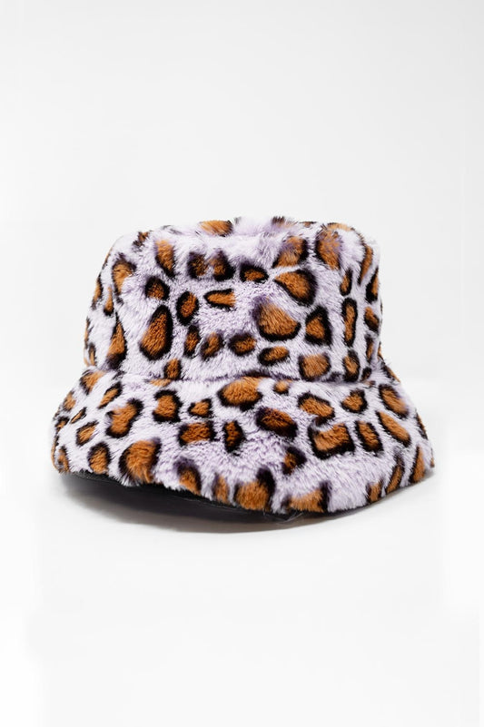 Purple bucket hat in animal print - Hats