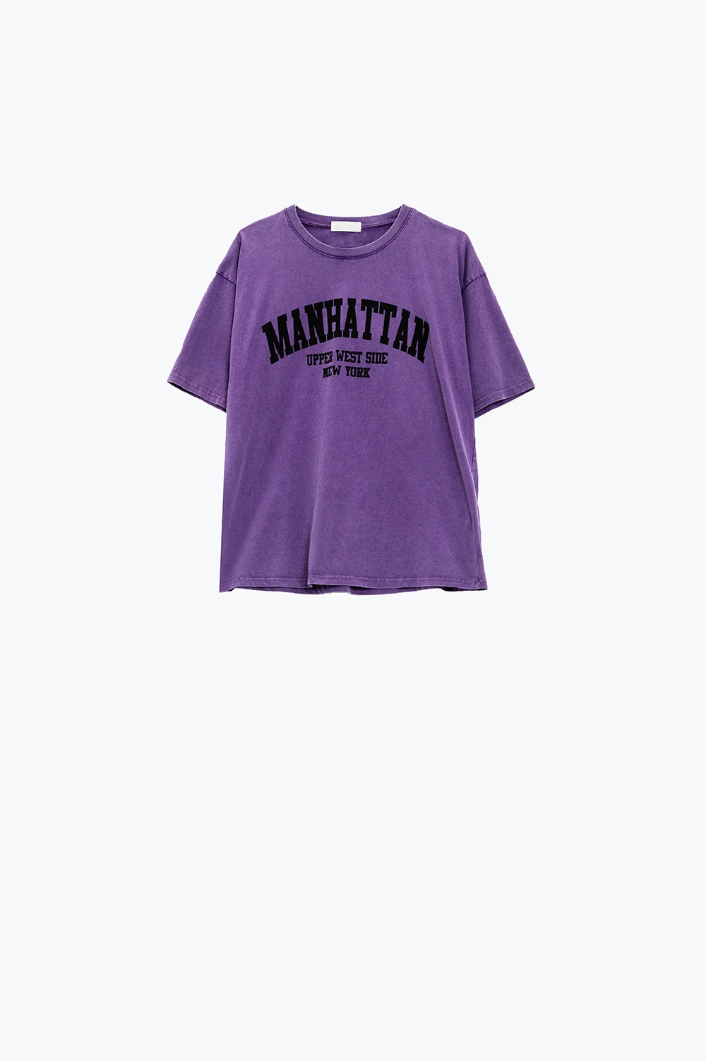 Purple relaxed T-shirt with manhattan text - T-Shirts