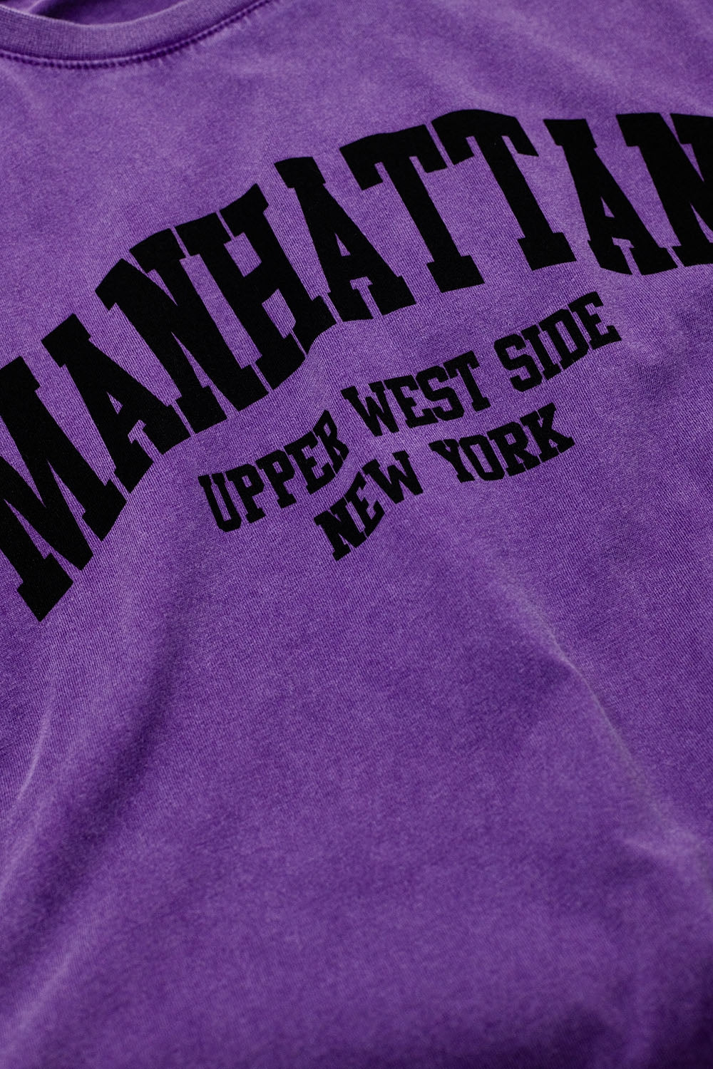 Purple relaxed T-shirt with manhattan text - T-Shirts