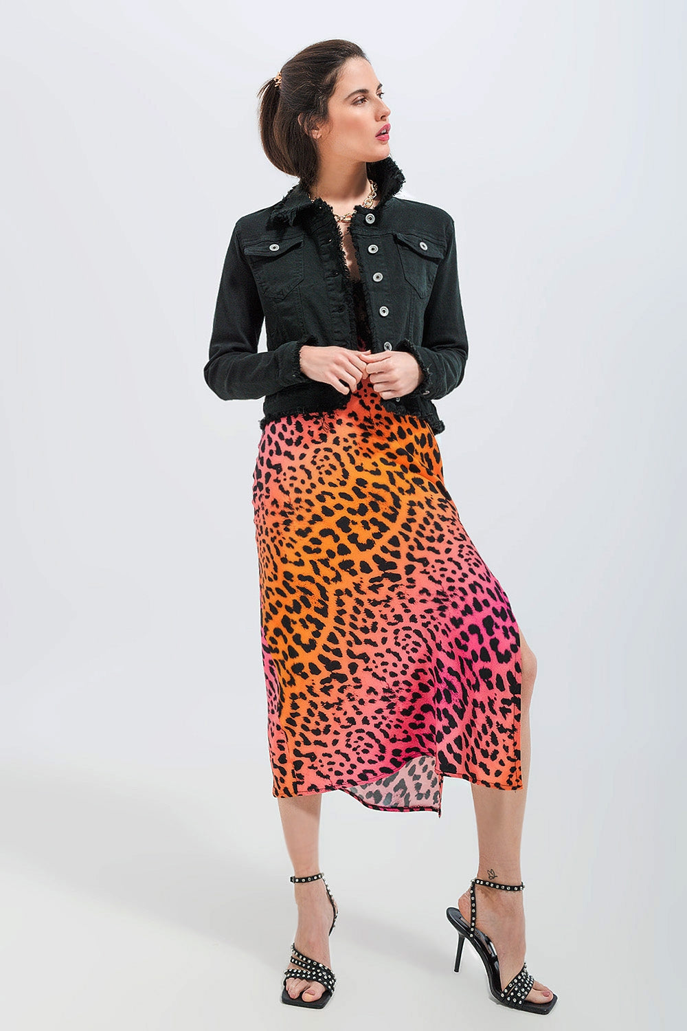 Raw edge black denim jacket - Jackets