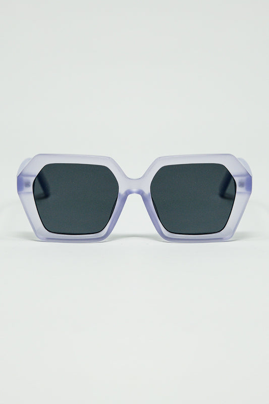 Rectangular sunglasses in purple translucent color - Sunglasses