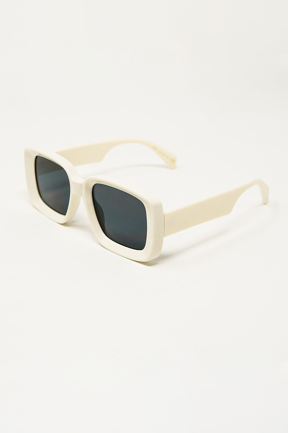 Oversized Rectangular Sunglasses With Wide Frame in White - Sunglasses