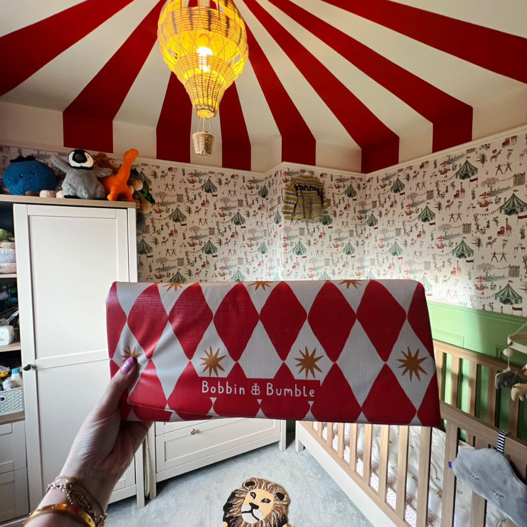 Travel Changing Mat - Red Harlequin - Changing Mats