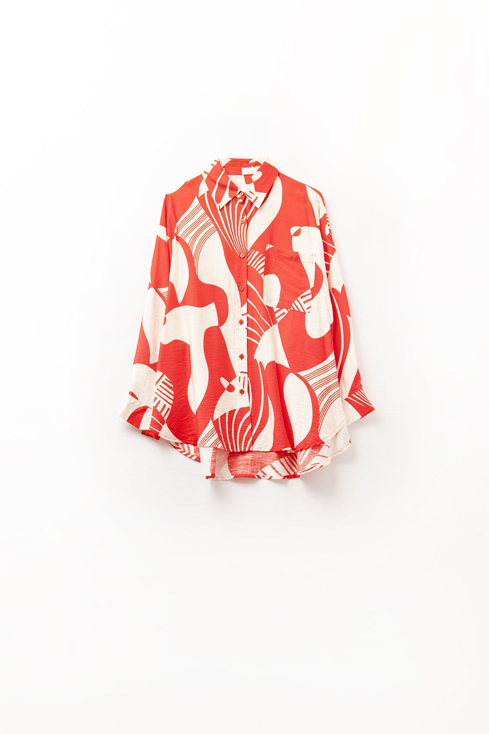 Red Polo Shirt with abstract print - Shirts