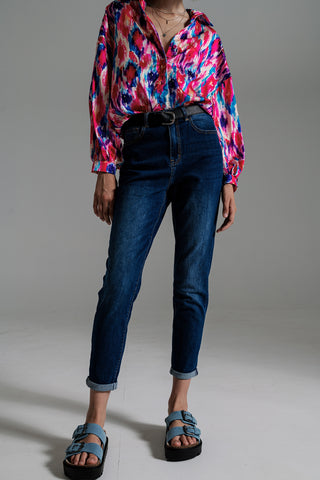 Regular Leg Basic Jeans in Mid Wash