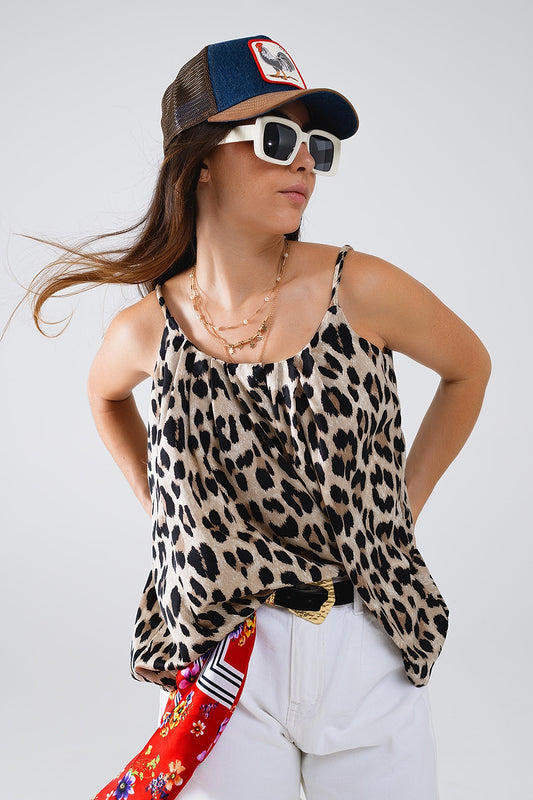 Relaxed Cami Top in Leopard print - Tops
