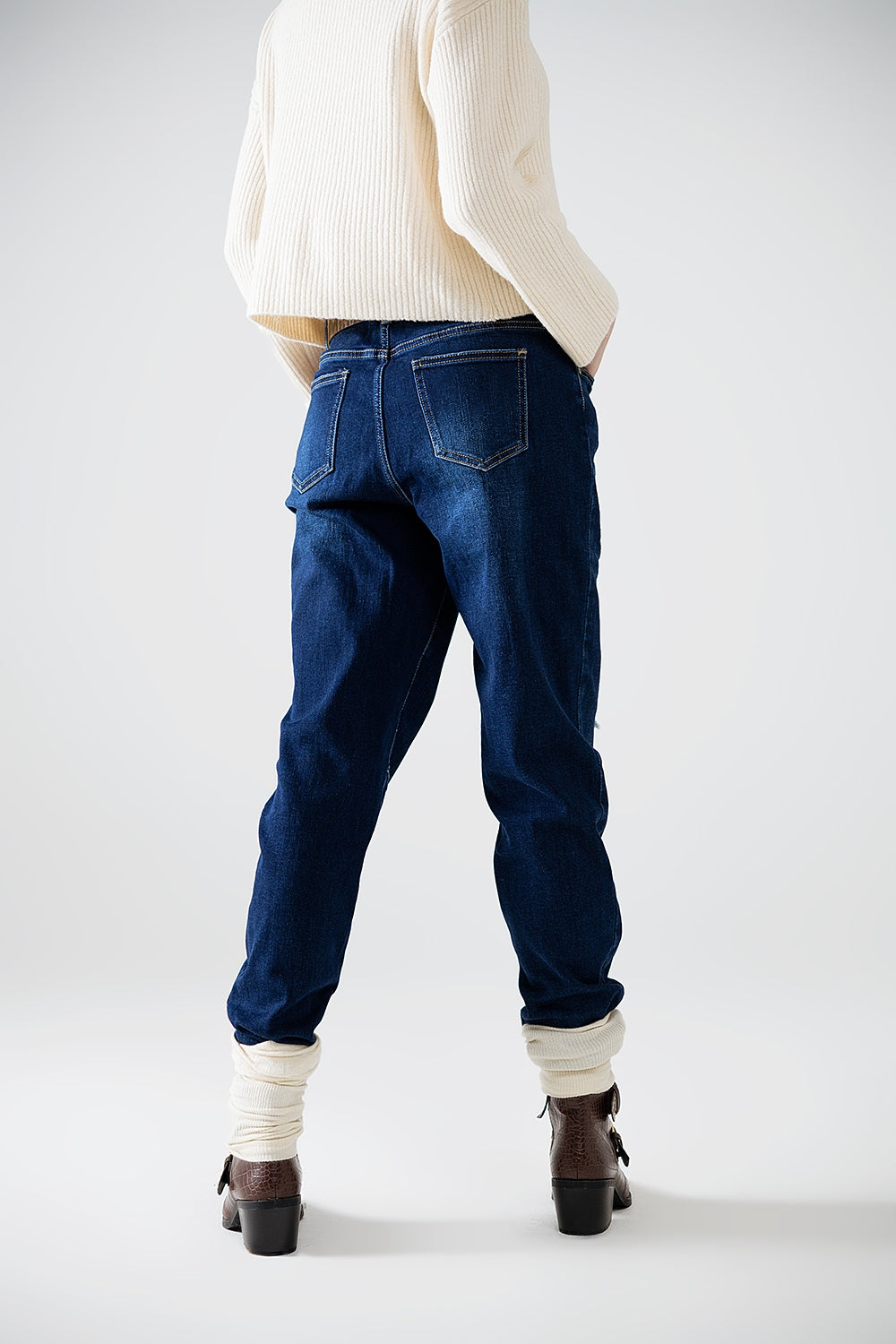 relaxed denim with patches - Jeans