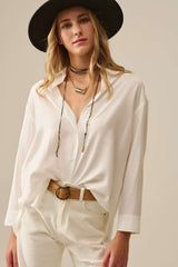 relaxed fit Shirt long Sleeves in white