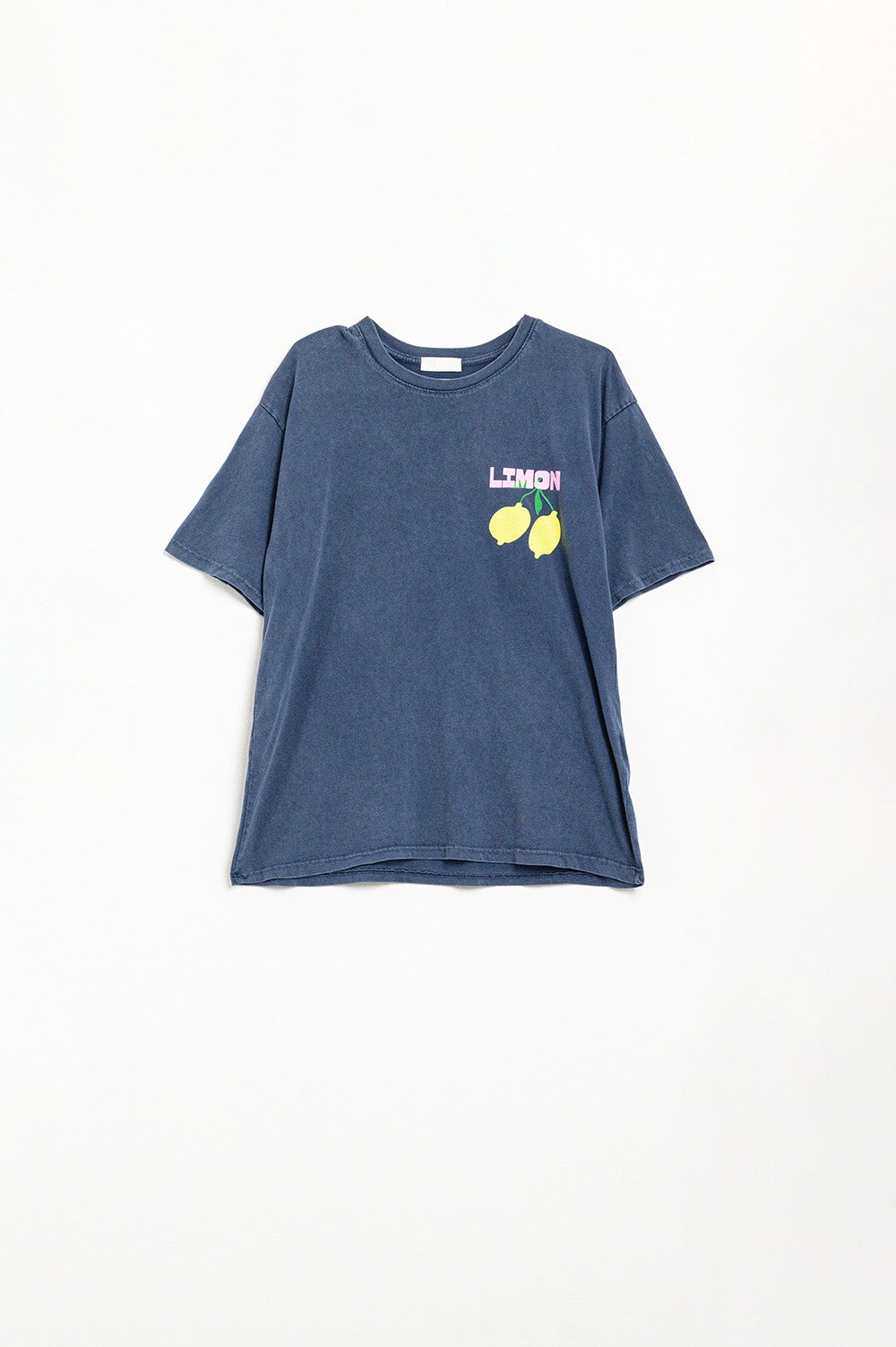 relaxed navy t-shirt with lemon print - T-Shirts