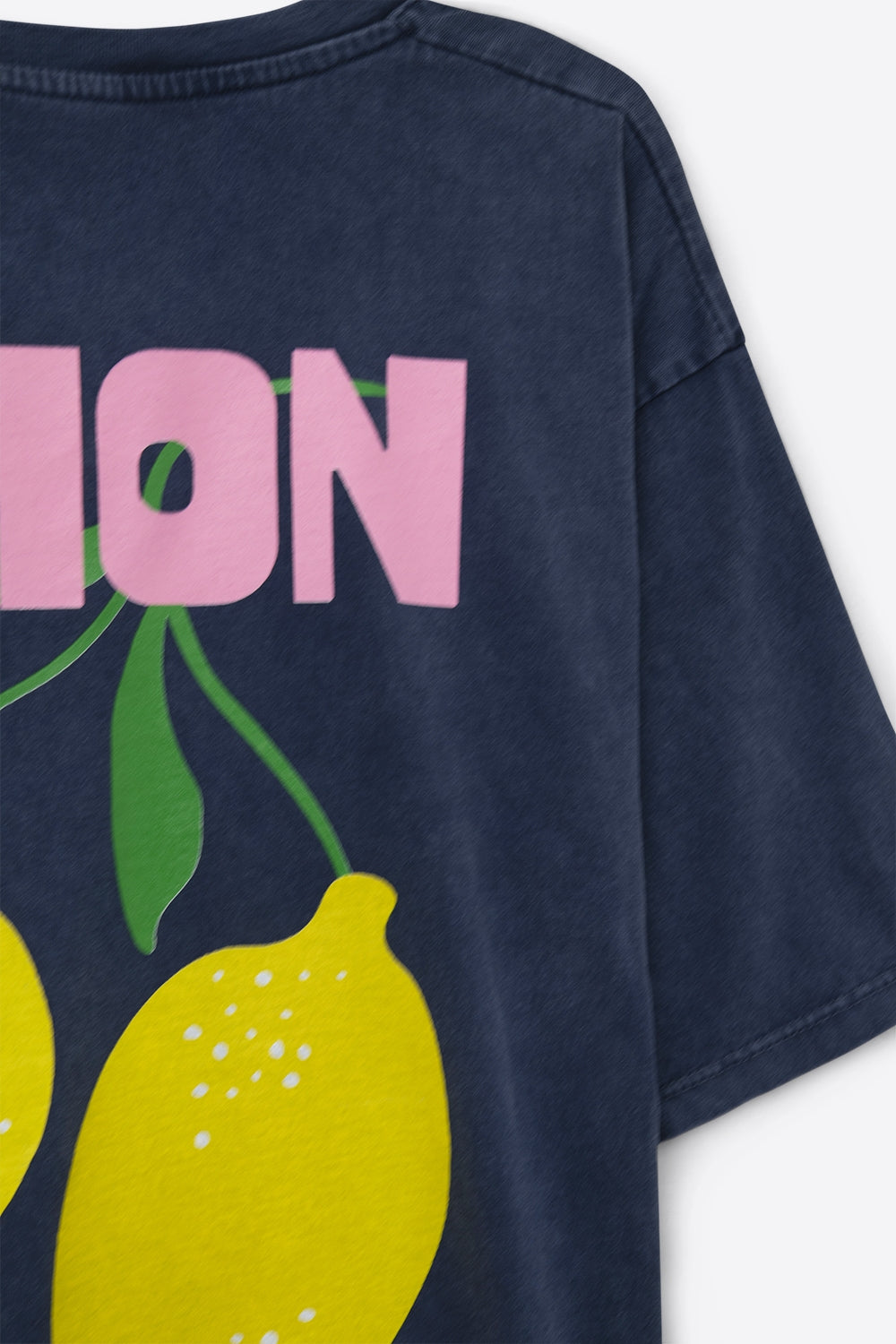 relaxed navy t-shirt with lemon print - T-Shirts