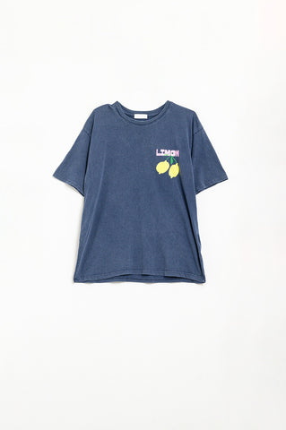 relaxed navy t-shirt with lemon print