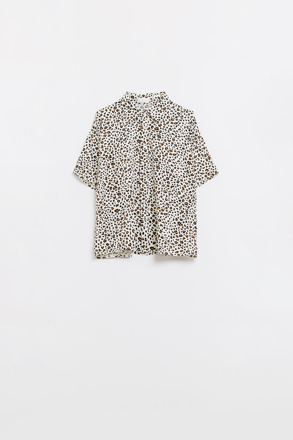 Relaxed Oversized Leopard Print Short Sleeves Shirt - Shirts