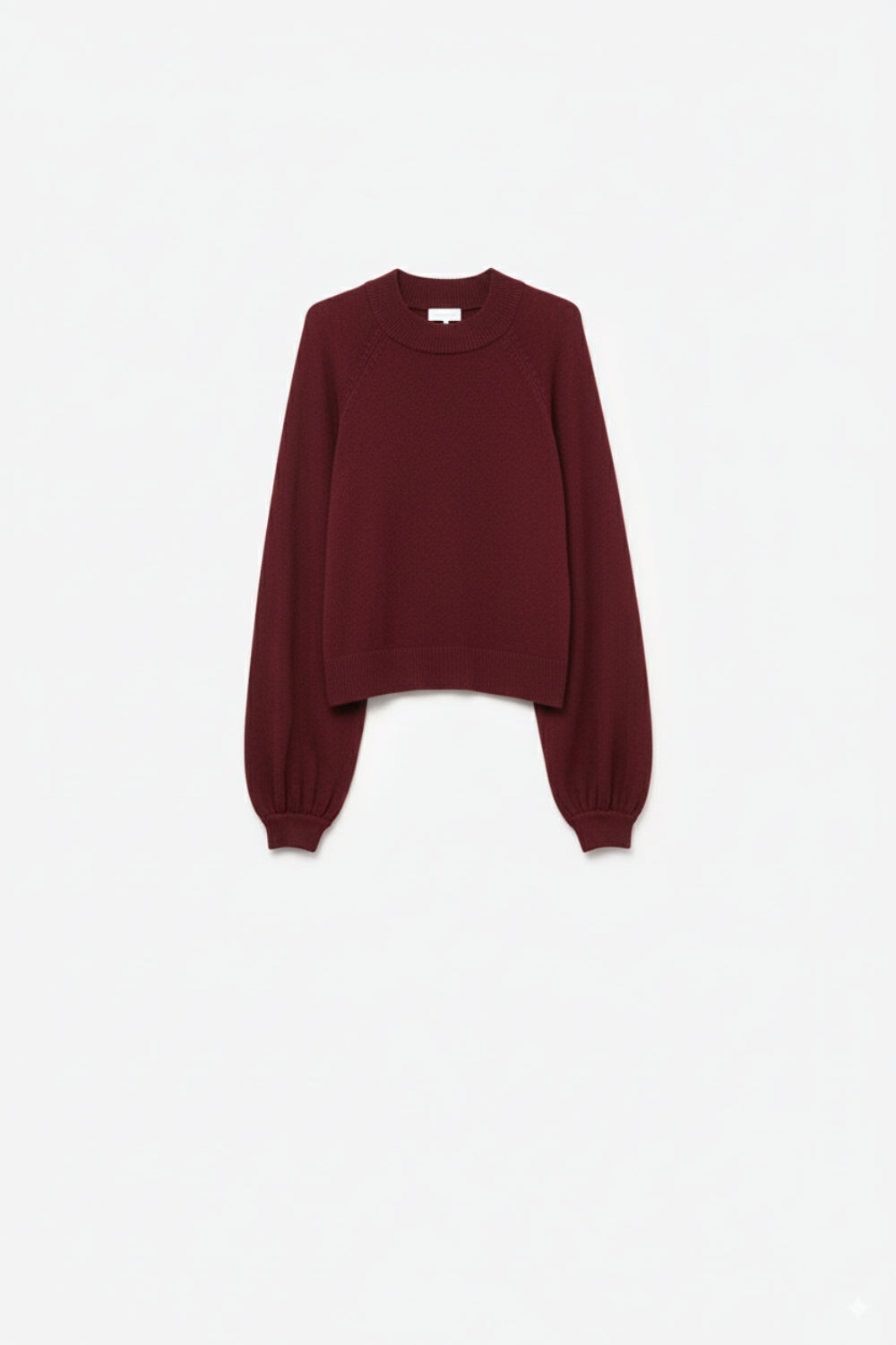 relaxed style burgundy jumper with balloon sleeves -